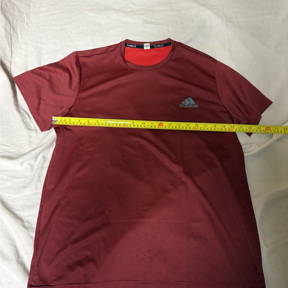 Adidas Men's Burgundy Short Sleeve Tee - Picture 2 of 4